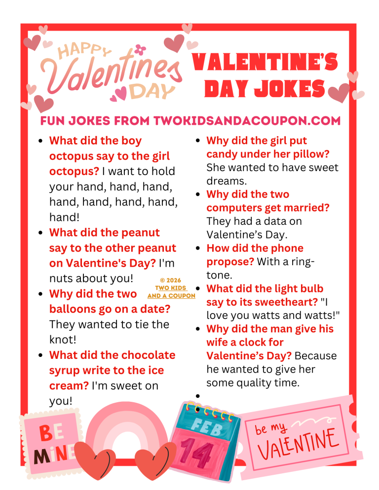 Free Printable Valentine's Day Jokes for Kids